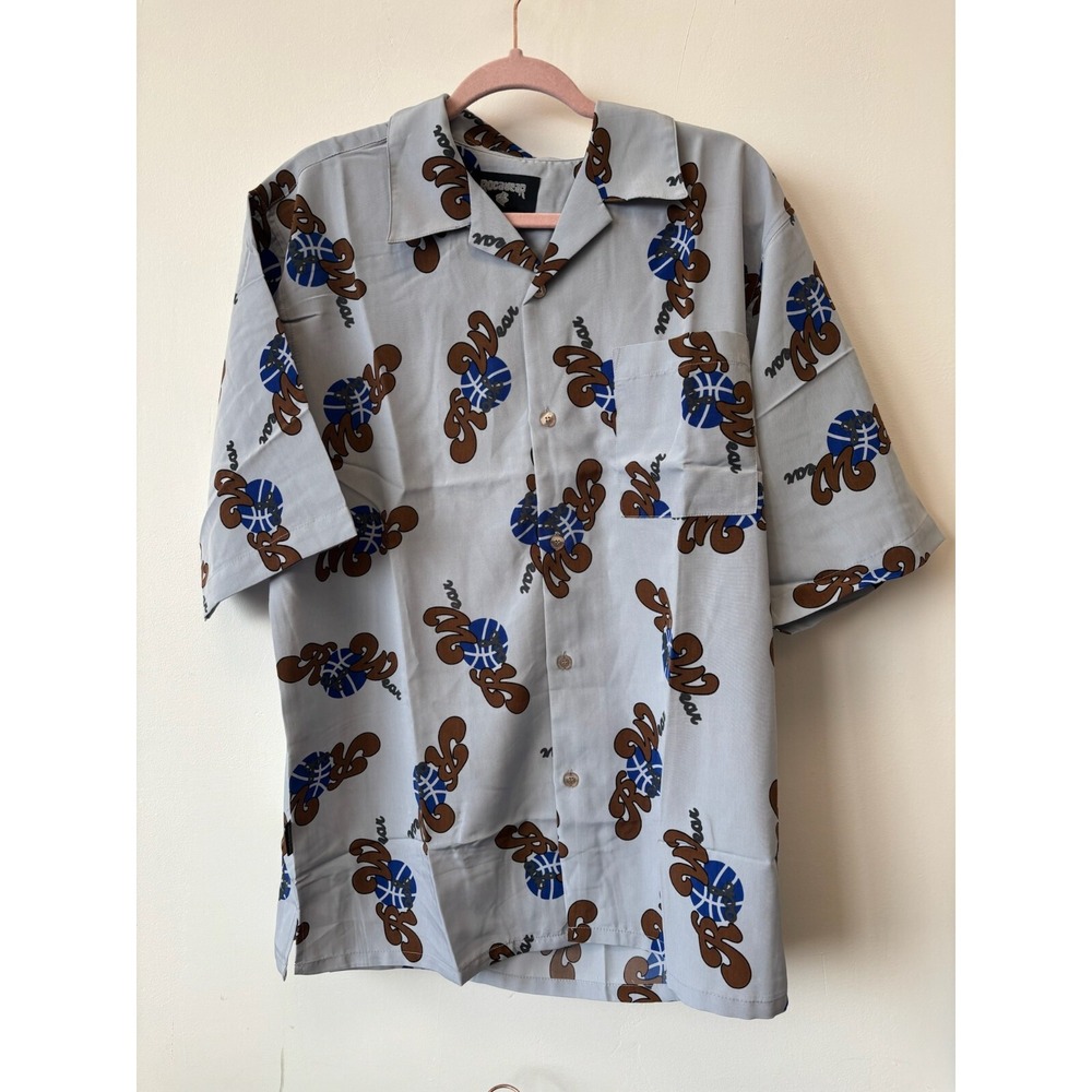 Vintage Y2K Rocawear Medium Gray Brown Basketball Camp Button-Up Shirt‎ Hip Hop